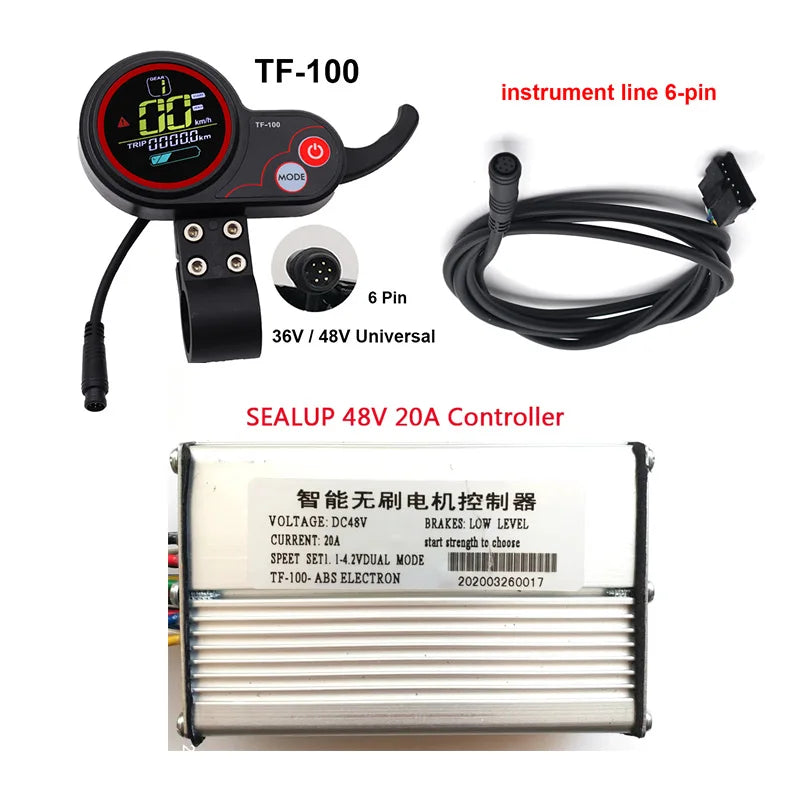 36V 16A 48V 20A Brushless Motor Controller TF-100 LCD Display Meter for Kugoo M4 Electric Scooter Bike Modification TF-100 48V 20A set