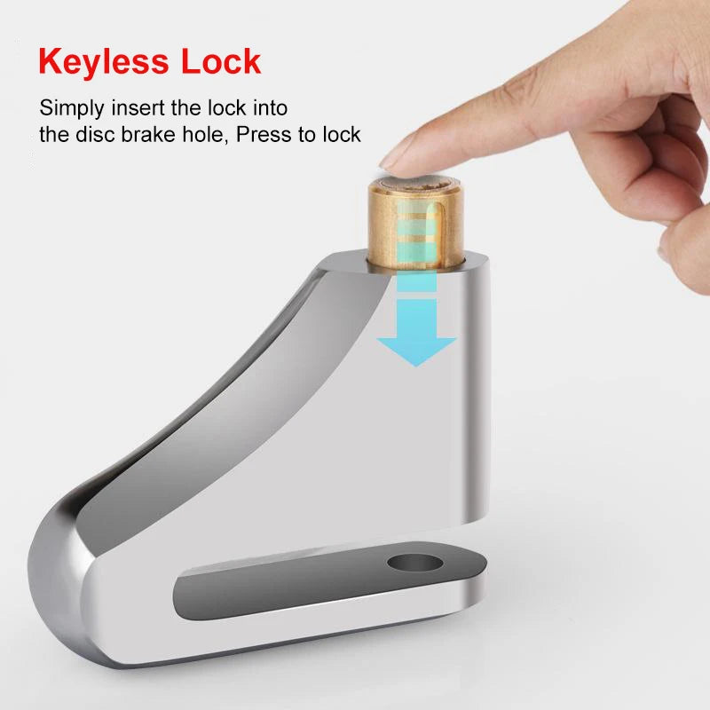 Motorcycle Waterproof Disc Brake Lock Anti-Theft Wheel Padlock with Keys for Motorcycles Scooter Moped Motorbike