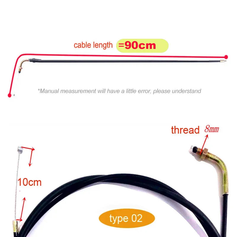 New Throttle Cable Throttle Accelerator line for 50cc 70cc 90cc 110cc 125cc 150cc 200cc Motorcycle Dirt Pit Bike ATV 90cm (type2)