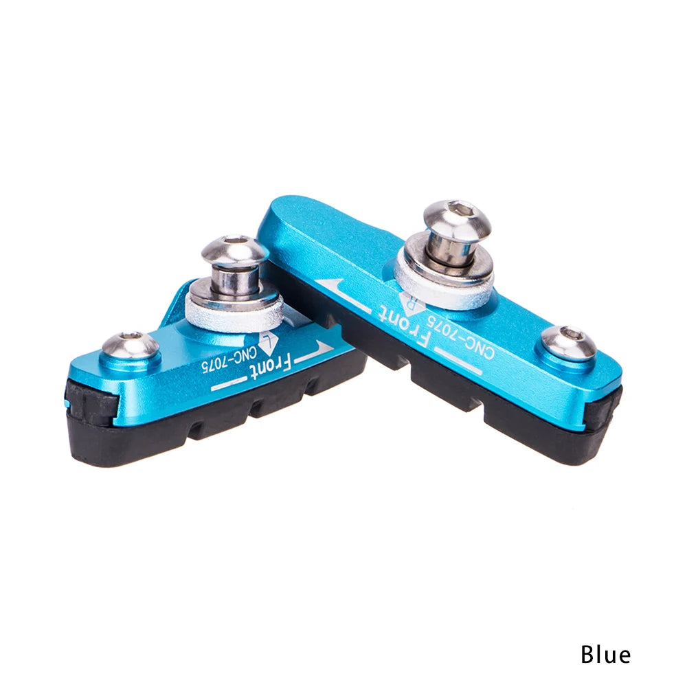ZTTO Road Bike Brake Shoes C Caliper Hoof Replaceable Rubber Pads CNC Shell Block For Aluminum Alloy Rims Friction Wheel Brake Blue 1 Pair