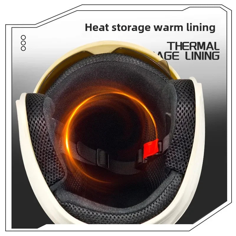 helmet motorcycle winter warm women's winter men's double mirror four-season helmet