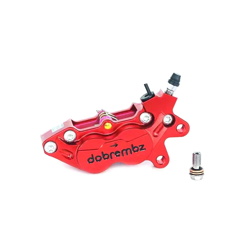 Universal Motorcycle Brake Caliper Axial Brake Pump 4Piston 40mm Mounting For Honda Kawasaki Yamaha RSZ M3 NIU Scooter Dirt Bike Red right