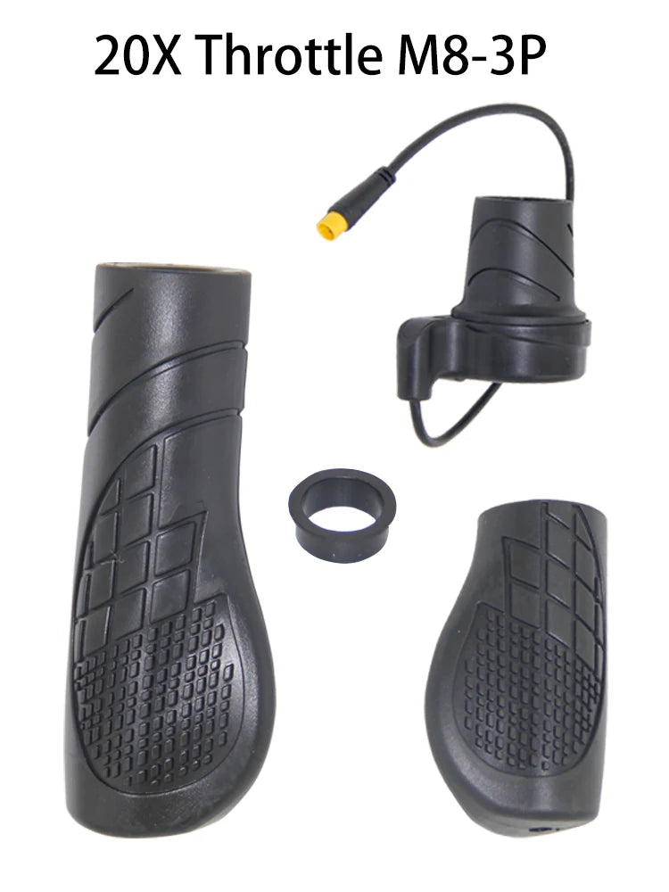 20X Half Throttle for Electric Bicycle Left Right Sleeve Rotary Handle Waterproof Connector Electric Scooter Accelerator