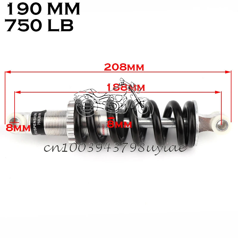 100MM 125MM 150MM 180MM 190MM 200MM Rear Suspension Shock for 47cc 49CC Super Minimoto ATV Quad electric scooter Pocket Bike