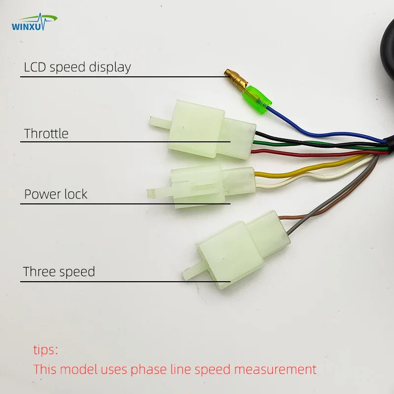 24V 36V 48V LCD Speed Mileage Battery Voltage Display 3-Speed Throttle Accelerator for Electric Scooter Mountain Bike