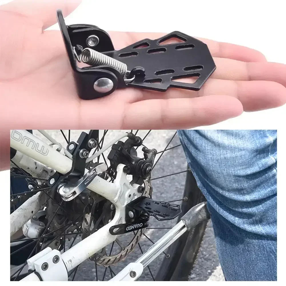 2Pcs Durable MTB Rear Seat Footrest Mounted on Back Wheel Bike Pedals Folding Footboard Cycling Accessories Non-slip Design