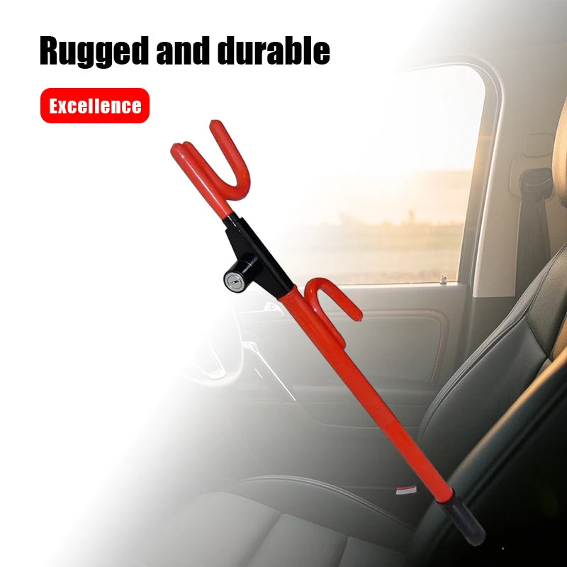 Steering Wheel Lock Heavy Duty Antitheft Device Car Security Lock With 2 Keys Upgraded Twin Bar Extendable Steering Wheel Lock