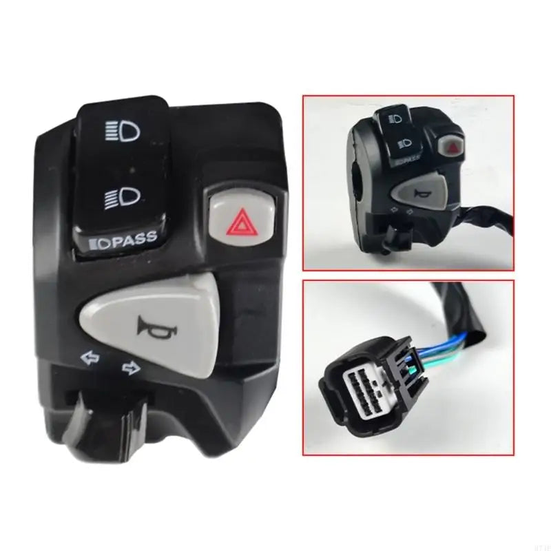 37JE Motorcycle Horn Turn Signal Switch 22mm Handlebar Switch Replacement High/Low Beam Control Switch Button for 150