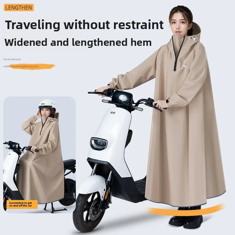 Women's Raincoat Riding Bike Full-body Rainproof Men's Adult One-piece Thick Electric Car Oxford Cloth Motorcycle Rain Poncho