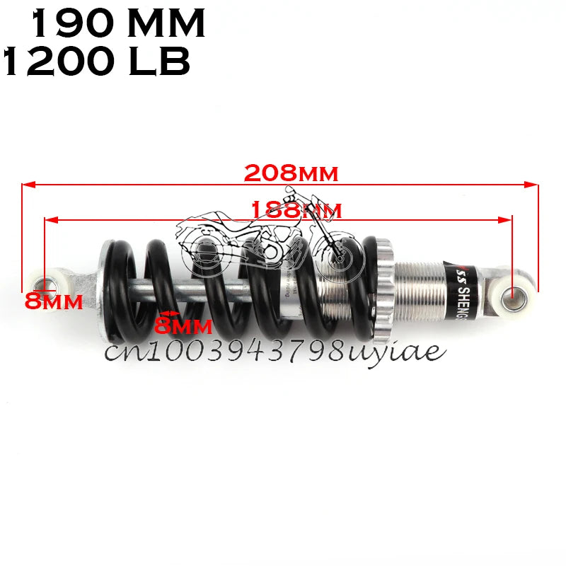 100MM 125MM 150MM 180MM 190MM 200MM Rear Suspension Shock for 47cc 49CC Super Minimoto ATV Quad electric scooter Pocket Bike 190mm-1200LB