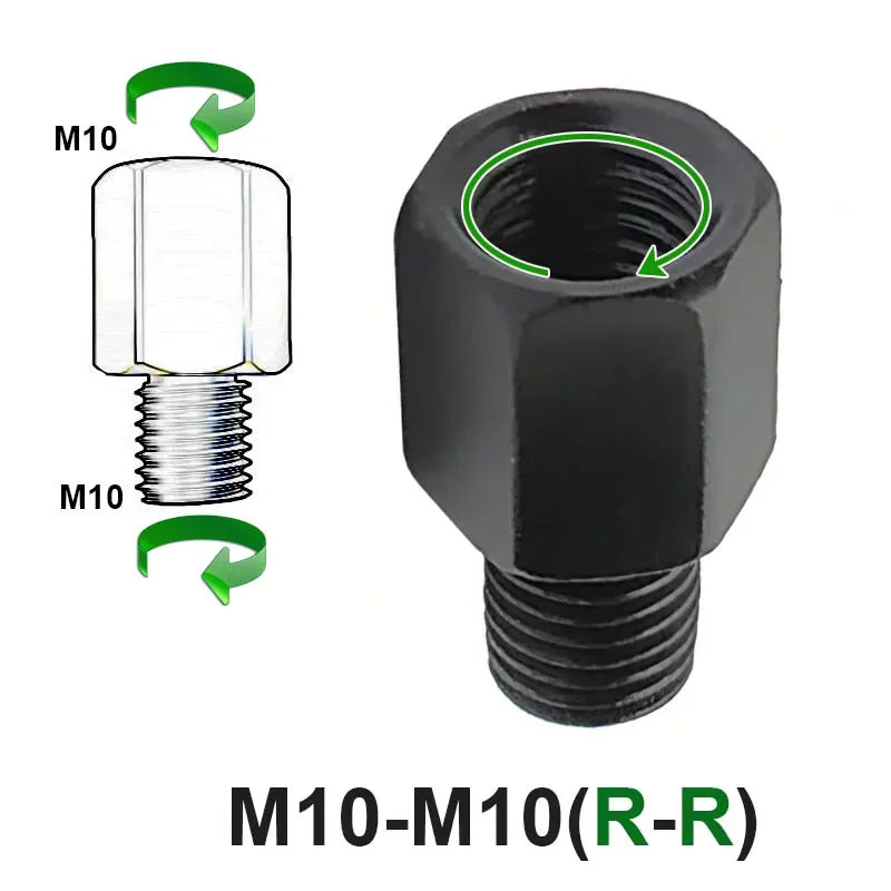 Black Mirror Adapter M10 M8 10MM 8MM Motorcycle Scooter Rearview Mirrors Adapters Right Left Hand Thread Conversion Bolt Screws