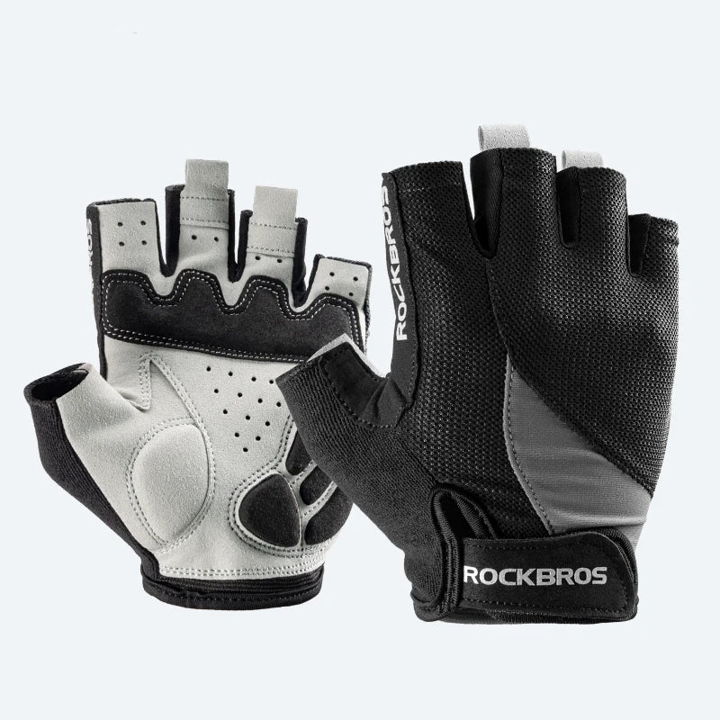 ROCKBROS Half Finger Bike Gloves MTB Road Spring Summer Breathable Shorts Bicycle Gloves Men Women Gel Padded Cycling Gloves