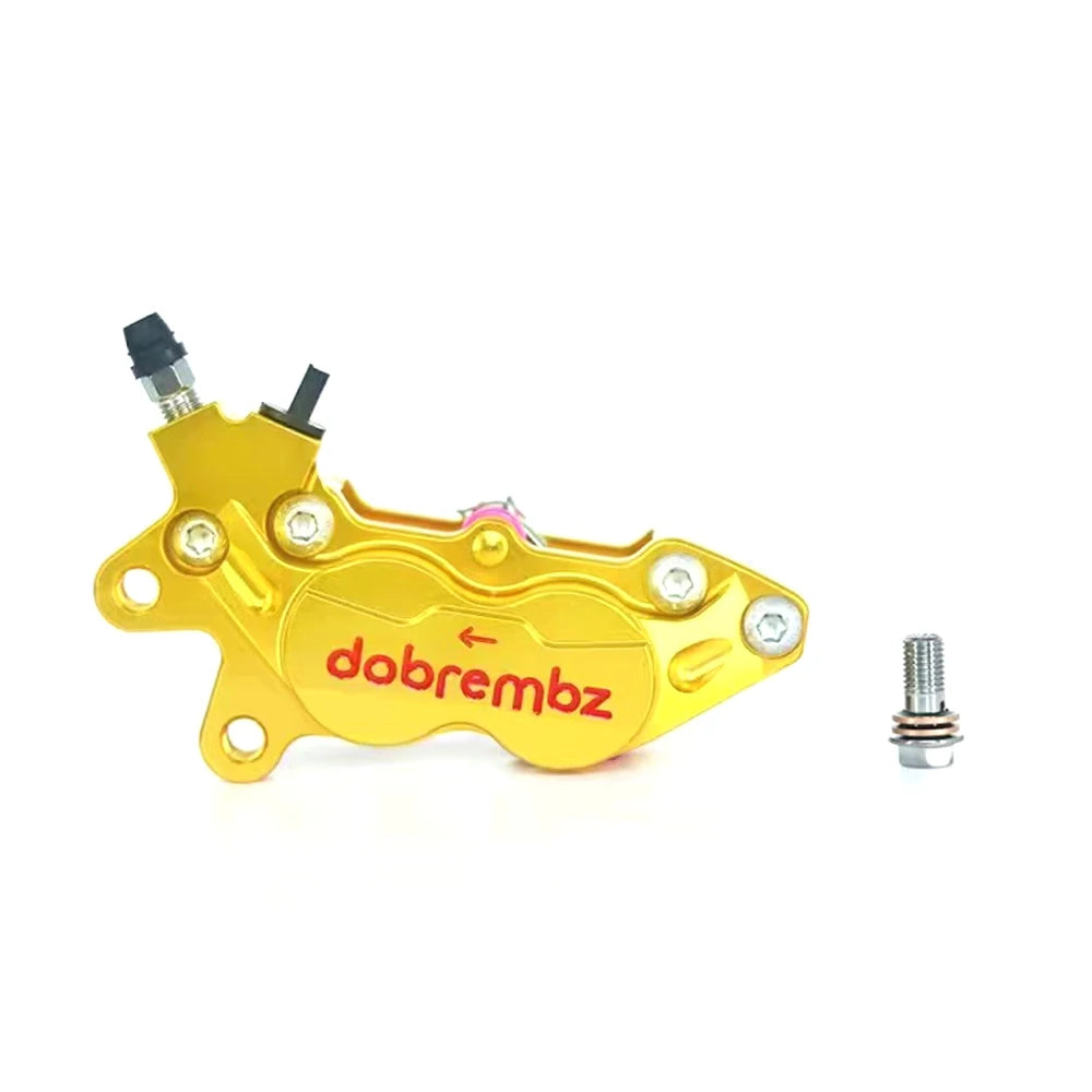 Universal Motorcycle Brake Caliper Axial Brake Pump 4Piston 40mm Mounting For Honda Kawasaki Yamaha RSZ M3 NIU Scooter Dirt Bike Gold left