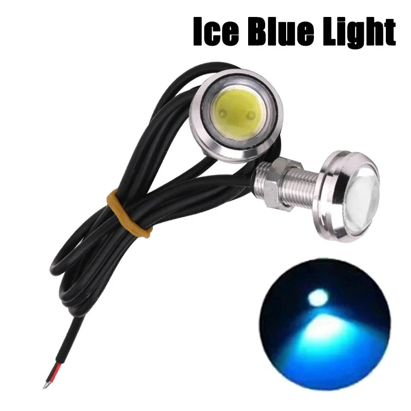 2Pcs Universal Car Motor Eagle Eye DRL Led Daytime Motorcycle Backup Reversing Parking Signal Automobiles Lamps Car Styling 12V Ice Blue 03