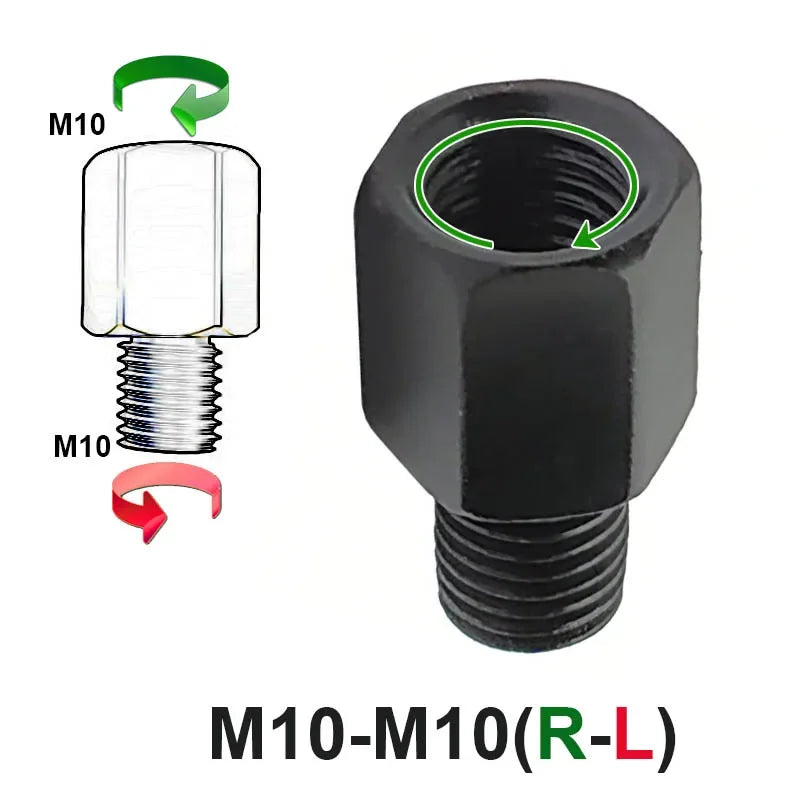 Black Mirror Adapter M10 M8 10MM 8MM Motorcycle Scooter Rearview Mirrors Adapters Right Left Hand Thread Conversion Bolt Screws