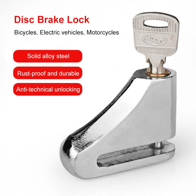 Motorcycle Waterproof Disc Brake Lock Anti-Theft Wheel Padlock with Keys for Motorcycles Scooter Moped Motorbike
