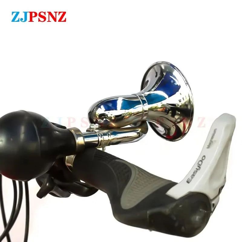 Bicycle Horn Safe Bell Ring Handlebar Non-Electronic Trumpet Cycling Loud Bells Alloy Retro Trumpet Air Honking Bike Accessories