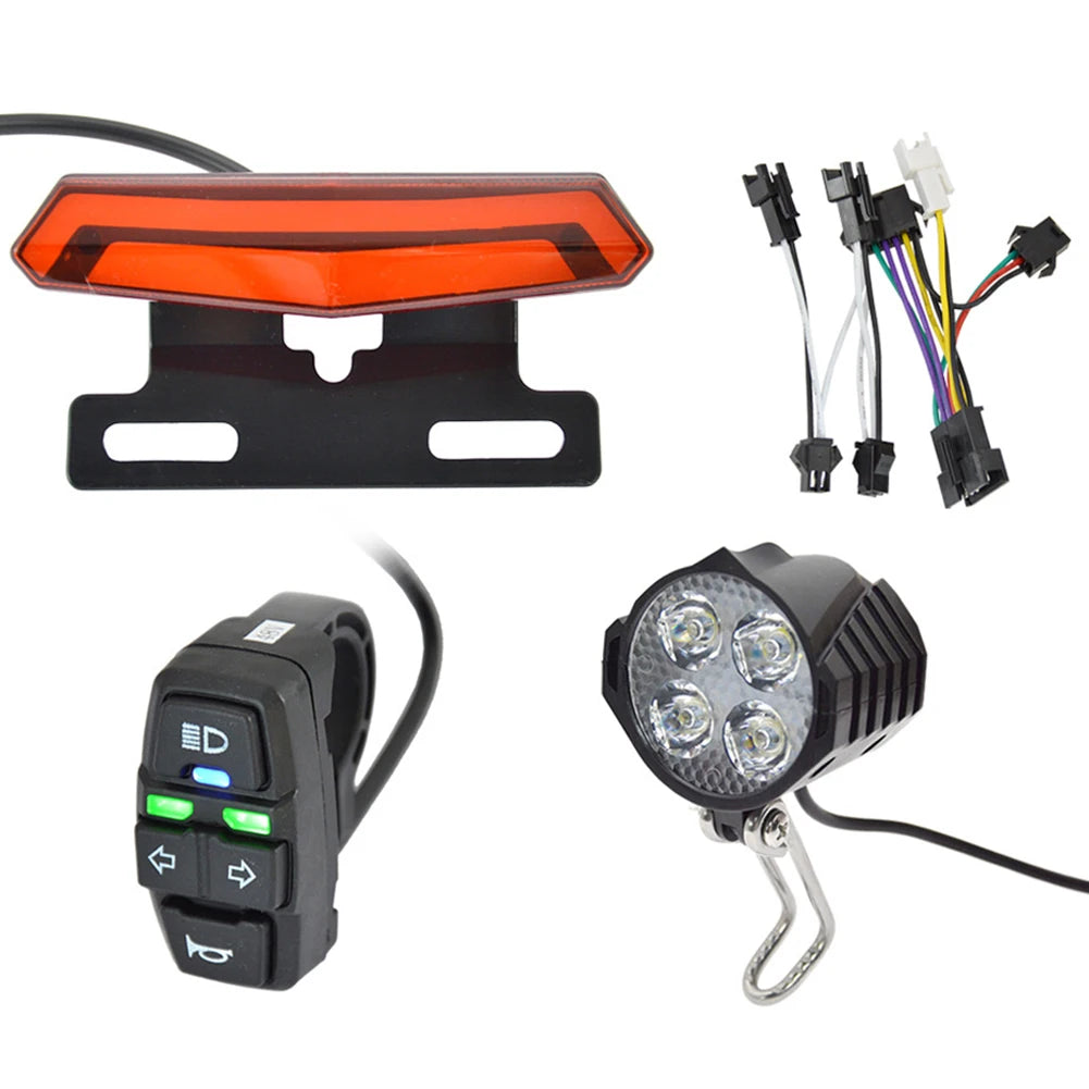 24-48V Ebike Front Brake Rear Light Set Horn Headlight Switch Energy Saving Easy Installation Electric Bicycle Accessories
