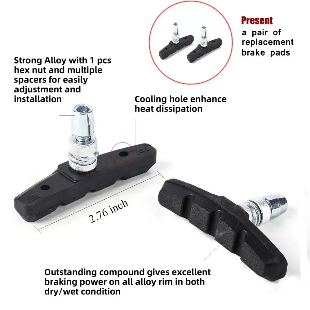 BUCKLOS Bike V Brakes Set with Levers Front Rear Bicycle Caliper Brake Lever MTB Road Cycling V-Brake Set