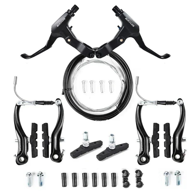 BUCKLOS Bike V Brakes Set with Levers Front Rear Bicycle Caliper Brake Lever MTB Road Cycling V-Brake Set V Brake Set-Black