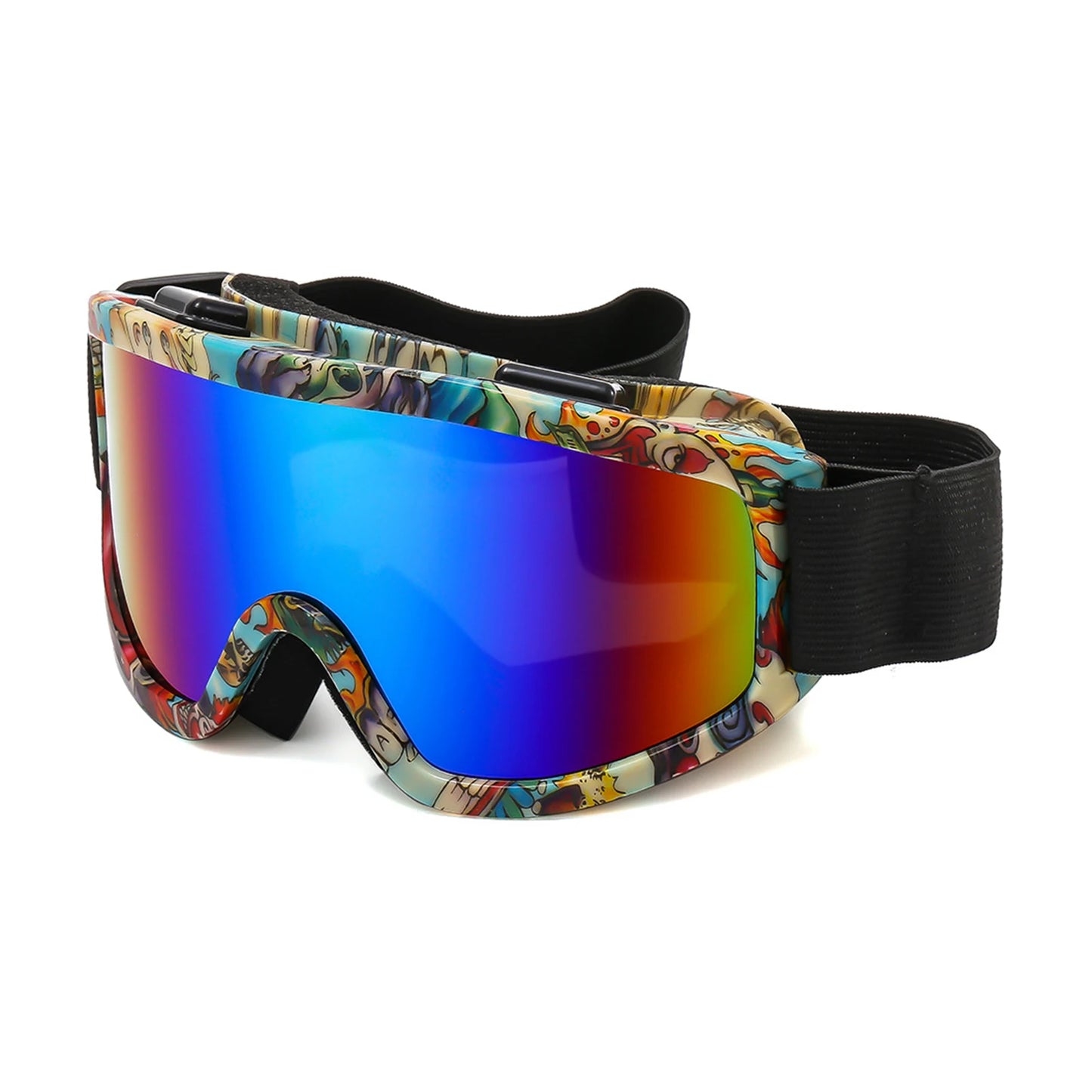 Large Frame Ski Goggles with Colorful Lens Anti-Collision Anti-Glare Lens Outdoor Sport Snow Snowboard for Snowboarding Skiing 8