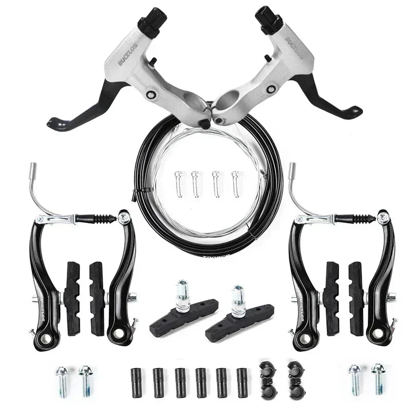 BUCKLOS Bike V Brakes Set with Levers Front Rear Bicycle Caliper Brake Lever MTB Road Cycling V-Brake Set