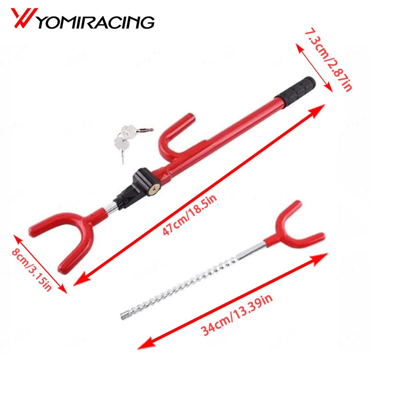 Steering Wheel Lock Heavy Duty Antitheft Device Car Security Lock With 2 Keys Upgraded Twin Bar Extendable Steering Wheel Lock