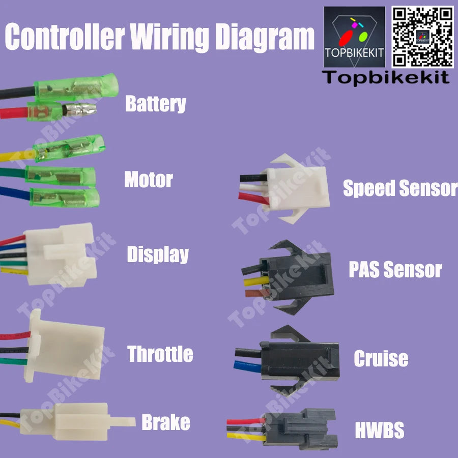 Ebike 250W 15A Motor Controller Sensorless T06P KT 24V 36V 250W Controller For 250W Electric hub Motor