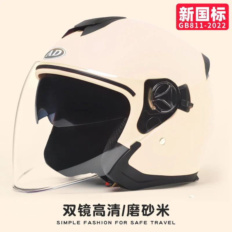 Electric Car Helmet Ladies Winter Warm Battery Car Helmet Four Seasons Motorcycle Half Helmet Male 668-4 China