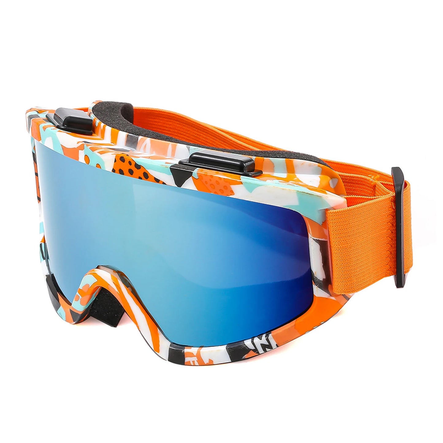 Large Frame Ski Goggles with Colorful Lens Anti-Collision Anti-Glare Lens Outdoor Sport Snow Snowboard for Snowboarding Skiing 16