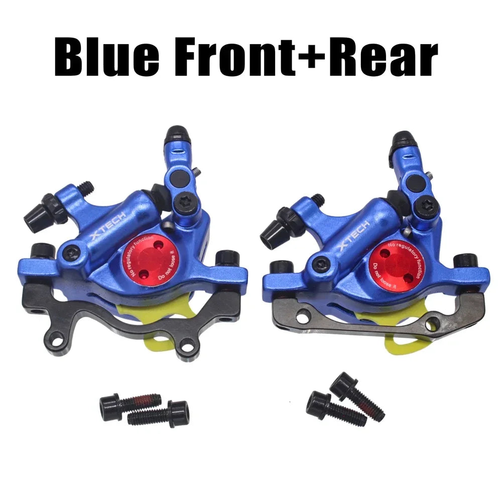 Mountain Bicycle Hydraulic Disc Brake Calipers HB100 MTB Line Pulling Oil Brake Front & Rear For Folding Bike Blue A Pair