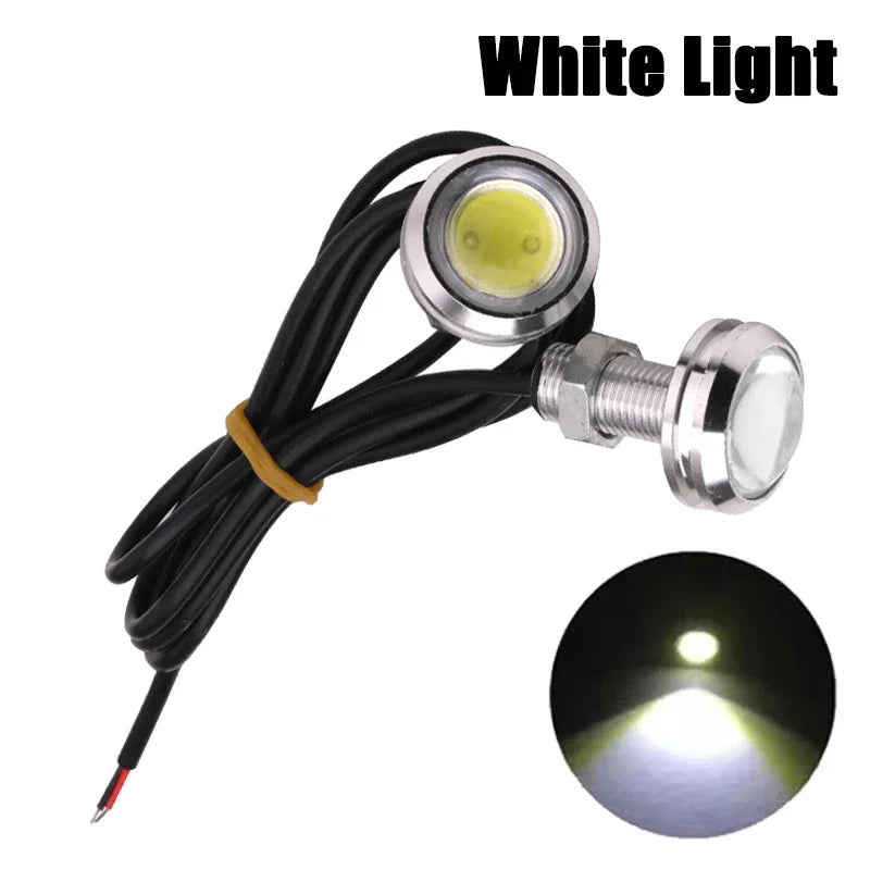 2Pcs Universal Car Motor Eagle Eye DRL Led Daytime Motorcycle Backup Reversing Parking Signal Automobiles Lamps Car Styling 12V White 03