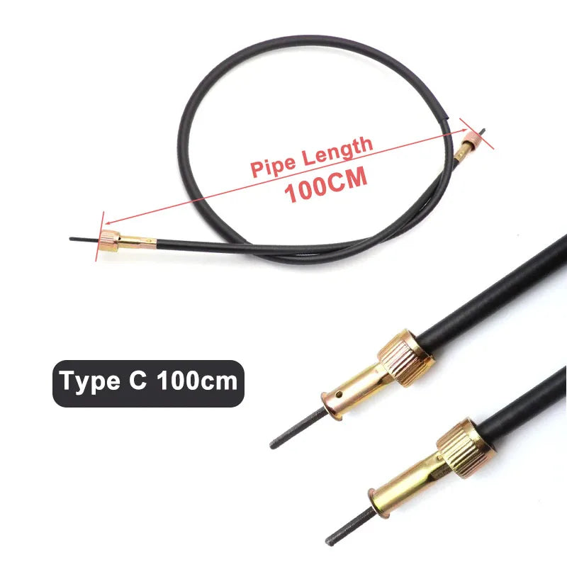 Motorcycle Speedometer Cable Mileage Line 90/95/100/110cm for Chinese Scooter Moped GY6 Type C 100cm