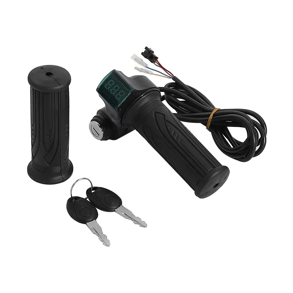 24/36/48/60V LED Digital Meter for Electric Bike Scooter Throttle Grip Handlebar With Power Switch LED Display Repair Part