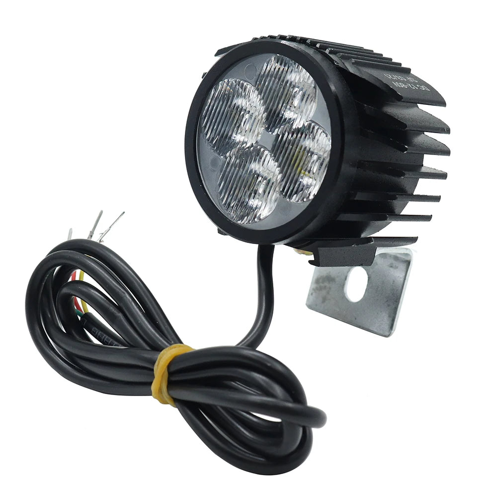 2 In 1 Horn Headlight Electric Scooter Big Front Light For KUGOO M4 PRO 12-80V Motorcycle Big Front Light Lamp With Horn black