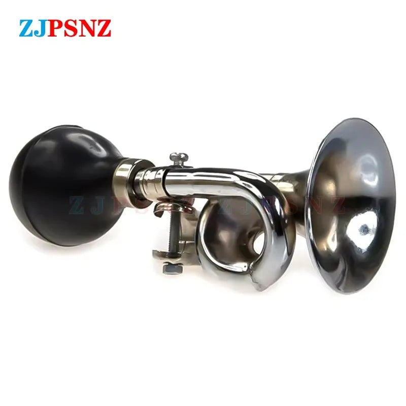 Bicycle Horn Safe Bell Ring Handlebar Non-Electronic Trumpet Cycling Loud Bells Alloy Retro Trumpet Air Honking Bike Accessories Default Title