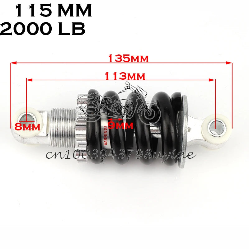 100MM 125MM 150MM 180MM 190MM 200MM Rear Suspension Shock for 47cc 49CC Super Minimoto ATV Quad electric scooter Pocket Bike 115mm-2000LB