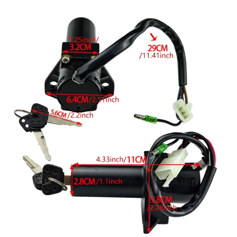 Upgraded Motorcycle Ignition Switch Lock Suitable for YBR125 Motorbike Rustproof Anti Theft Protection Long Lasting Security
