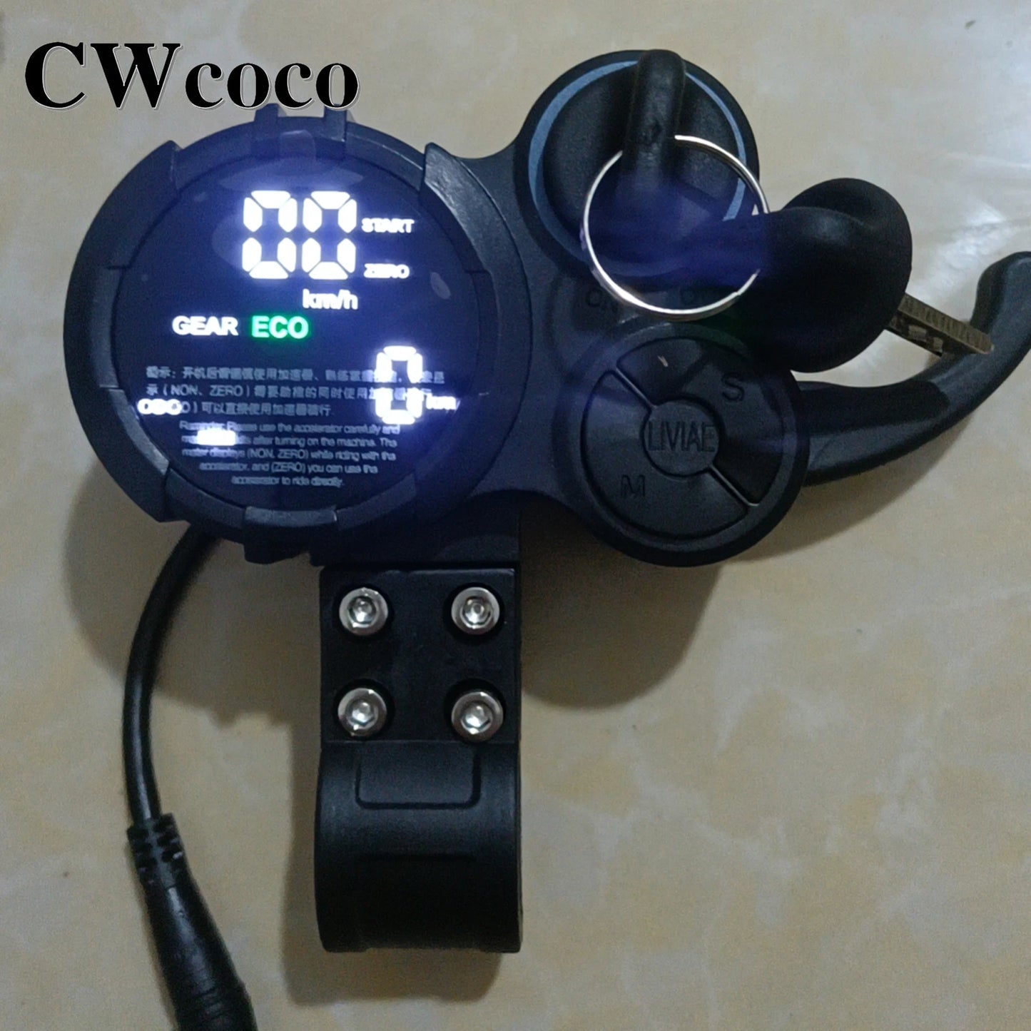 With Locking LCD Monitor Instrument Accelerator For 48V-60V Smart Brushless LIVIAE Controller Electric Scooter Accessory