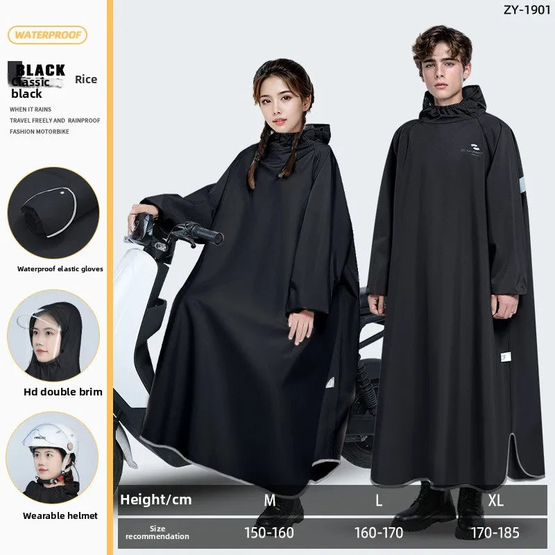 Women's Raincoat Riding Bike Full-body Rainproof Men's Adult One-piece Thick Electric Car Oxford Cloth Motorcycle Rain Poncho
