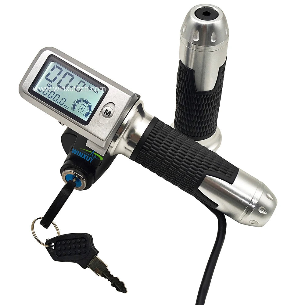 24V 36V 48V LCD Speed Mileage Battery Voltage Display 3-Speed Throttle Accelerator for Electric Scooter Mountain Bike