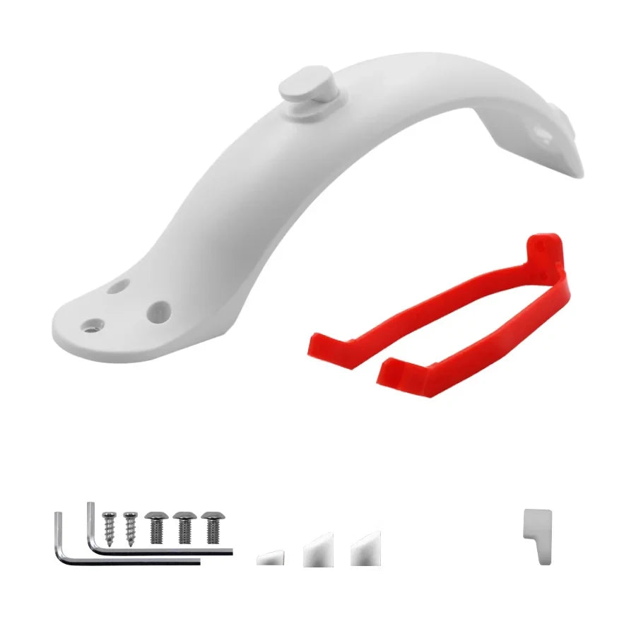 Front Rear Fender For xiaomi M365 / Pro Electric Scooter Taillight Battery Powered Warning Light Lamp Tyre Splash Mudguard Parts A-WHITE