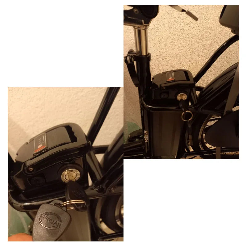 Battery Mini Lock with 2 Keys for Motorcycle, Electric Bicycle, E-Bike & Scooter – Durable Security