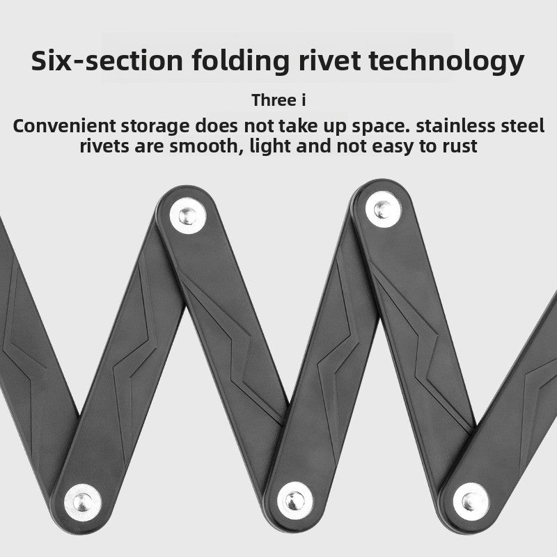 Foldable Bicycle Security Lock Durable Alloy Construction