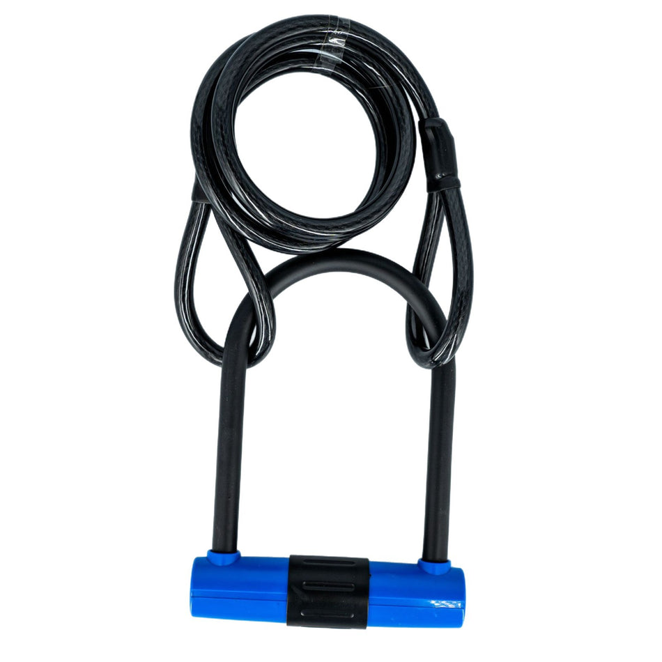 Portable Anti-Theft U-Lock Set Includes Frame Mounting Bracket & PVC-Coated Steel Cable
