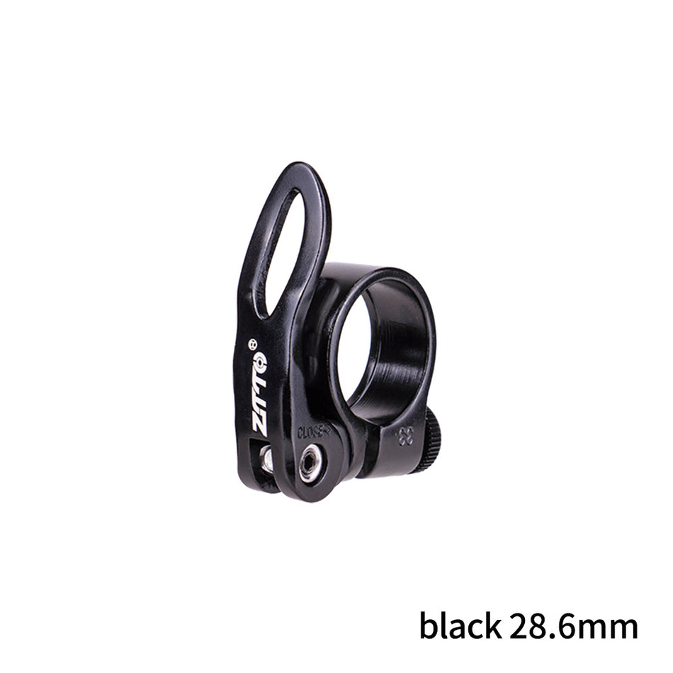 Quick-Release Aluminum Alloy Bicycle Seat Clamp ? Tool-Free Adjustable Seatpost Lock (28.6/31.8/34.9mm) in Black & Red