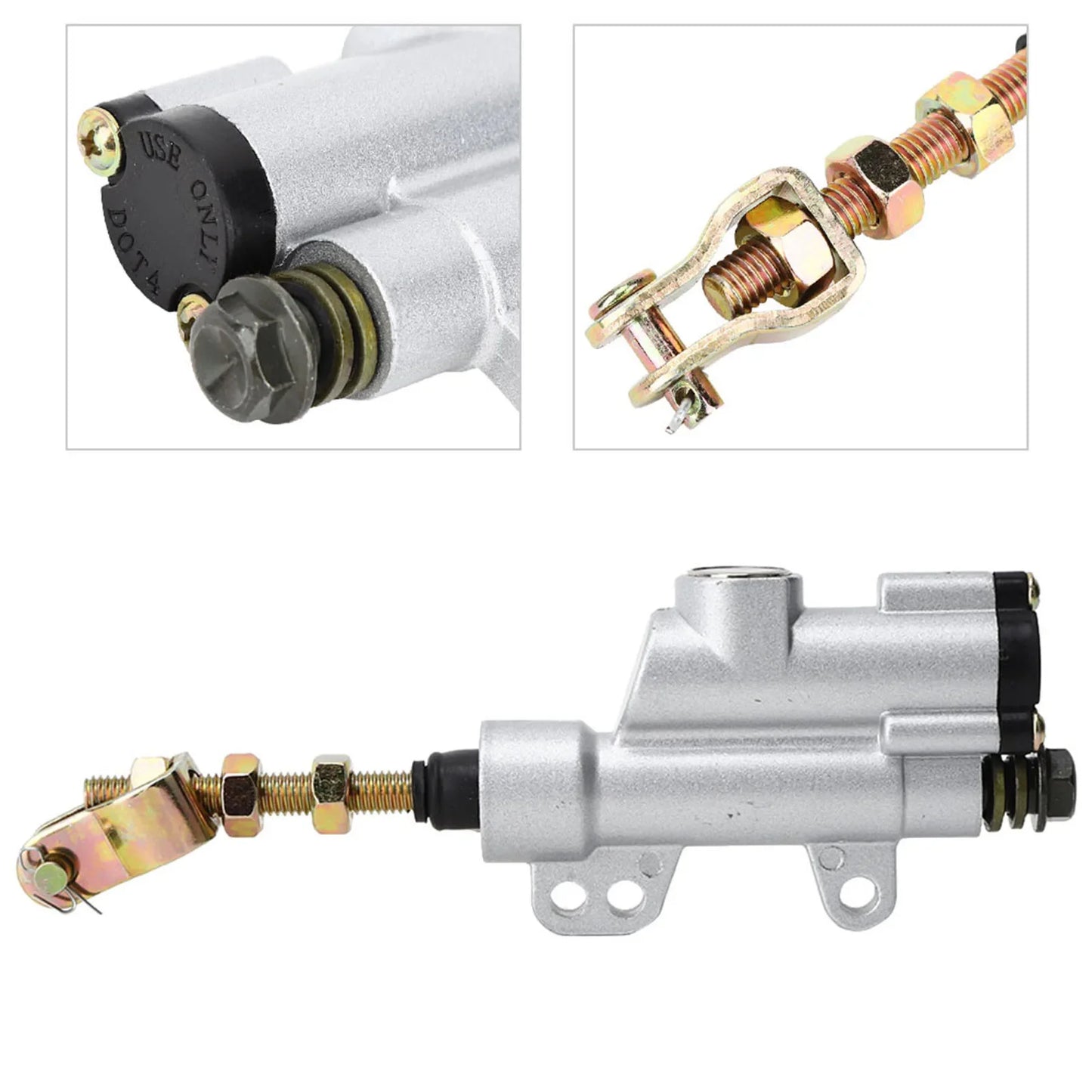 CNCMOTOK Rear Foot Brake Master Cylinder – Fits 50–125 cc Dirt Bikes, ATVs & Scooters (10 mm Banjo)
