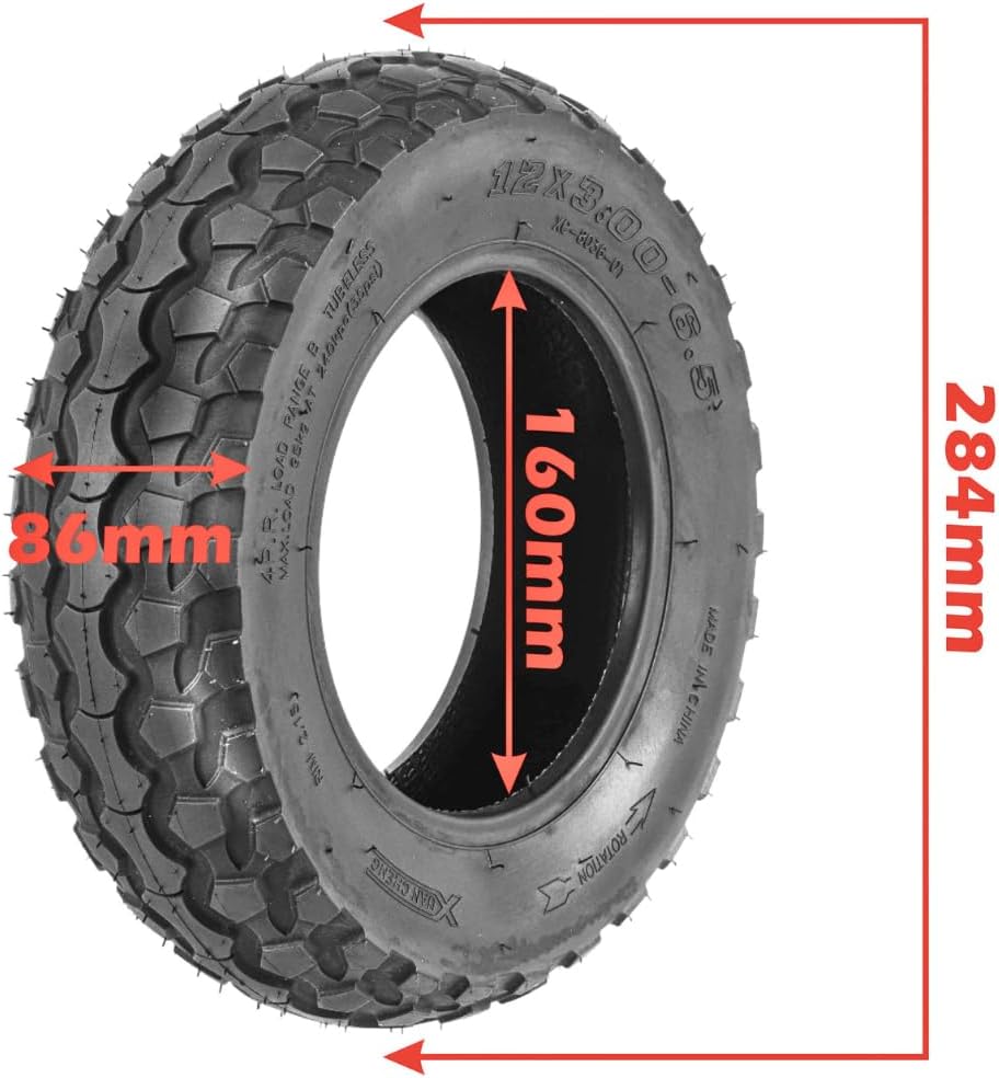   12x3.00-6.5 Tubeless Tire for High Speed E-Scooters