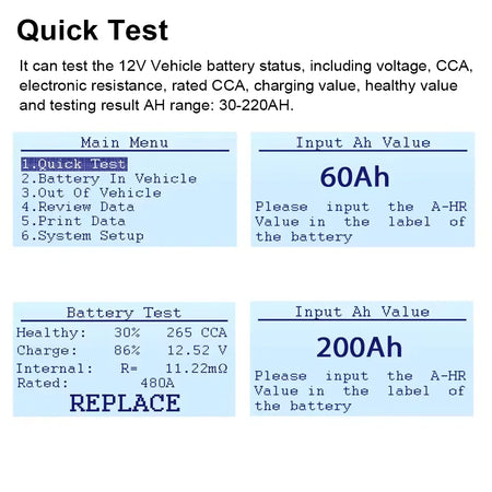 12V automotive battery load tester 100-2000 CCA