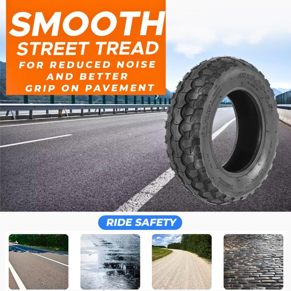 12x3.00-6.5 e-scooter tire with durable rubber construction